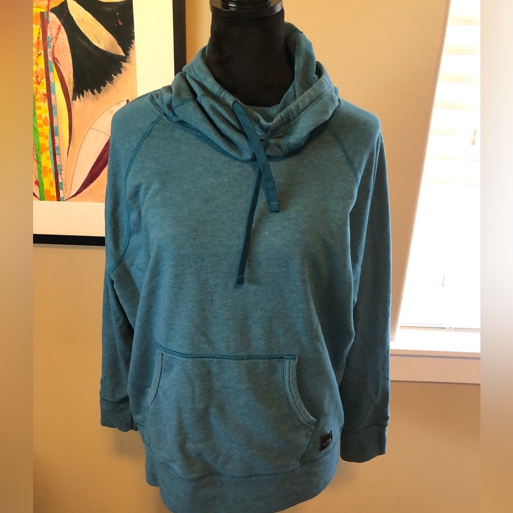 The North Face brand, hooded sweatshirt with front pocket. Size large.